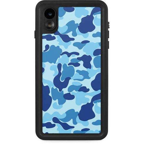 Light Blue Street Camo iPhone XR Waterproof Case