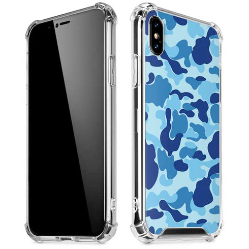 Light Blue Street Camo iPhone XS Max Clear Case