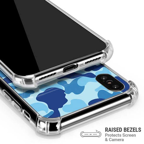 Light Blue Street Camo iPhone XS Max Clear Case