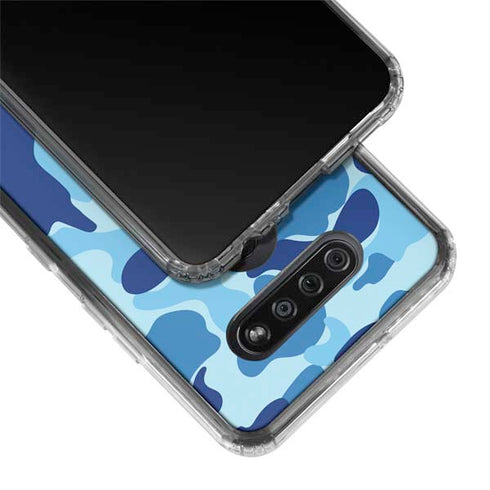 Light Blue Street Camo LG K51/Q51 Clear Case