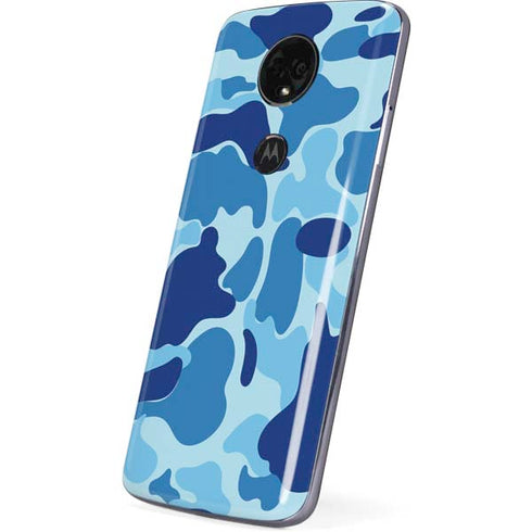 Light Blue Street Camo Moto E5 Plus Skin