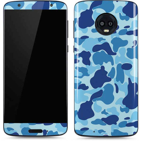 Light Blue Street Camo Moto G6 Skin