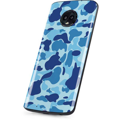 Light Blue Street Camo Moto G6 Skin