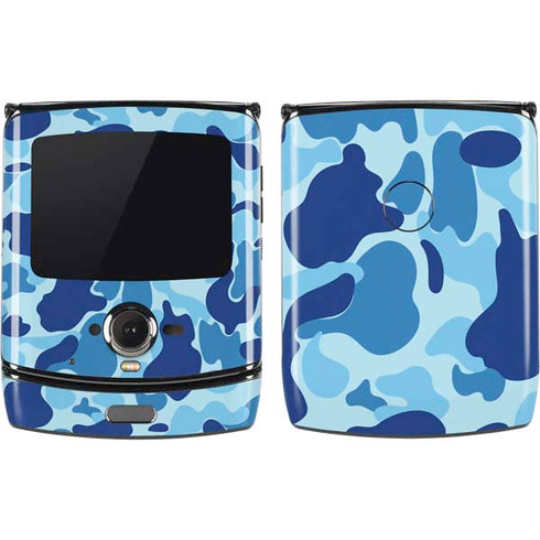 Light Blue Street Camo Motorola RAZR Skin