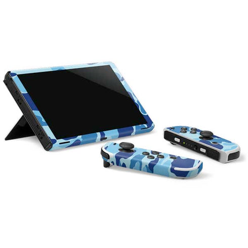 Light Blue Street Camo Nintendo Switch OLED (2021) Skin