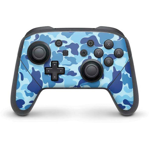 Light Blue Street Camo Nintendo Switch Pro Controller Skin