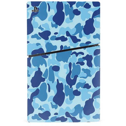 Light Blue Street Camo PS5 Slim Digital Edition Bundle Skin