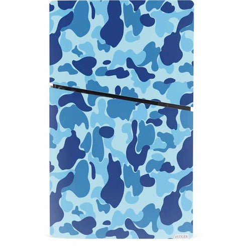 Light Blue Street Camo PS5 Slim Digital Edition Console Skin