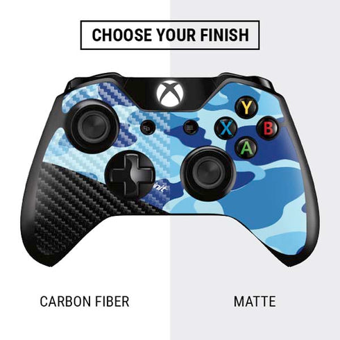 Light Blue Street Camo Xbox One Controller Skin