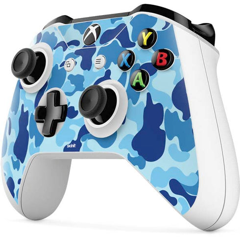 Light Blue Street Camo Xbox One S Controller Skin