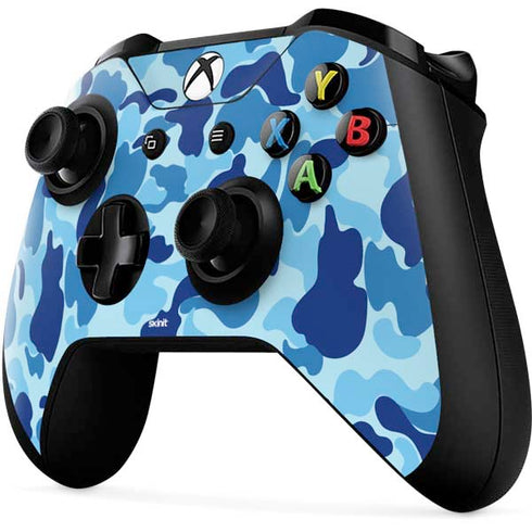 Light Blue Street Camo Xbox One X Controller Skin