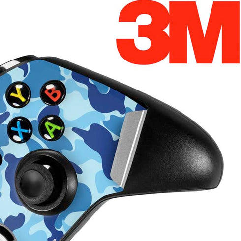 Light Blue Street Camo Xbox One X Controller Skin