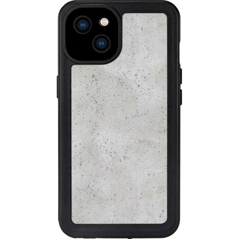 Light Grey Concrete iPhone 15 Plus Waterproof Case
