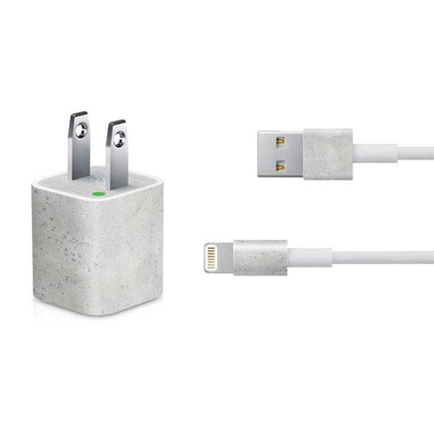 Light Grey Concrete iPhone Charger (5W USB) Skin