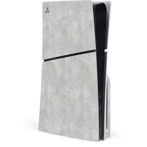 Light Grey Concrete PS5 Slim Disk Console Skin
