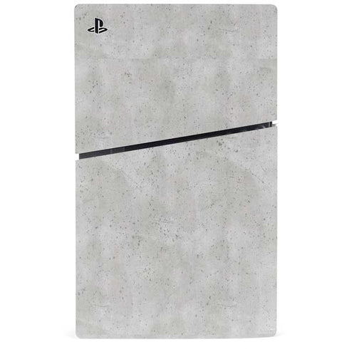 Light Grey Concrete PS5 Slim Disk Console Skin