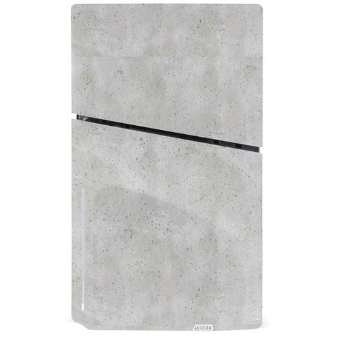 Light Grey Concrete PS5 Slim Disk Console Skin