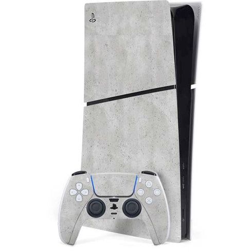 Light Grey Concrete PS5 Slim Digital Edition Console Skin