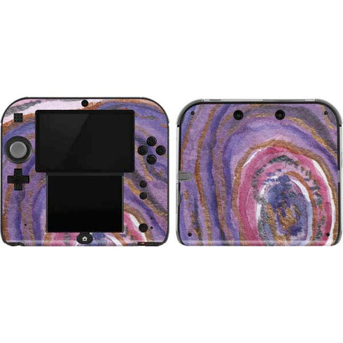 Lilac Watercolor Geode Nintendo 2DS Skin