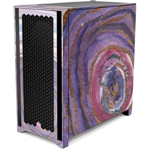 Lilac Watercolor Geode Corsair 4000D Tempered Glass Mid-Tower ATX Case Skin