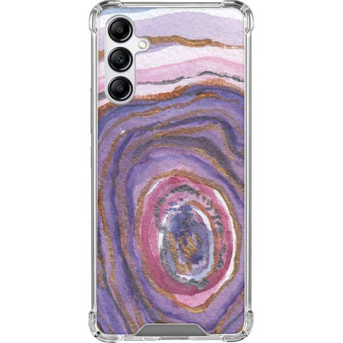 Lilac Watercolor Geode Galaxy A14 5G Clear Case