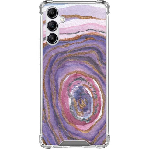 Lilac Watercolor Geode Galaxy A15 5G Clear Case