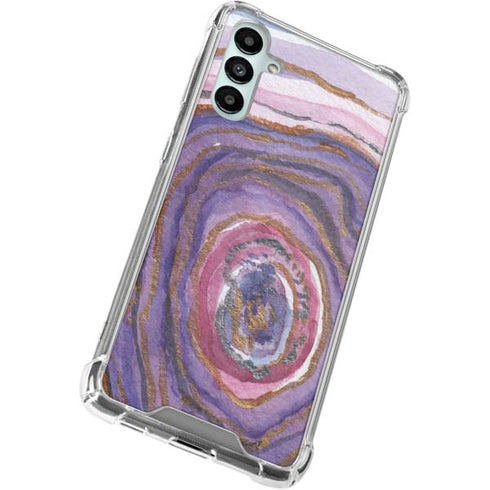 Lilac Watercolor Geode Galaxy A15 5G Clear Case