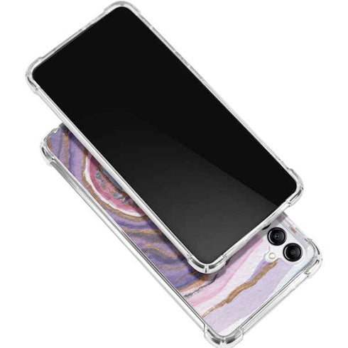 Lilac Watercolor Geode Galaxy A15 5G Clear Case