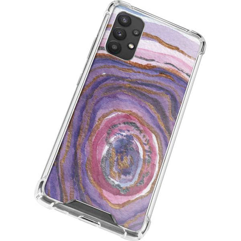 Lilac Watercolor Geode Galaxy A32 5G Clear Case