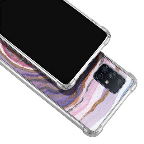 Lilac Watercolor Geode Galaxy A51 5G Clear Case