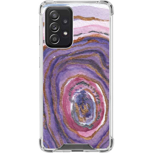 Lilac Watercolor Geode Galaxy A52 5G Clear Case