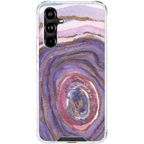 Lilac Watercolor Geode Galaxy A54 5G Clear Case