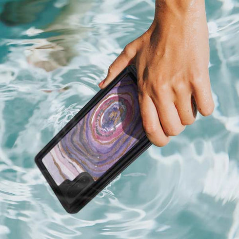 Lilac Watercolor Geode Galaxy Note 10 Waterproof Case
