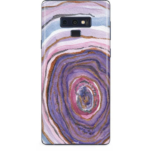 Lilac Watercolor Geode Galaxy Note 9 Skin