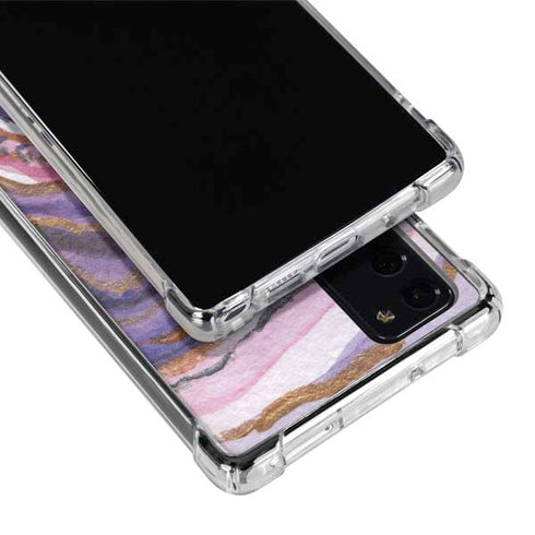 Lilac Watercolor Geode Galaxy Note20 5G Clear Case