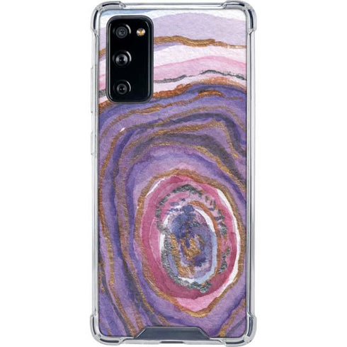 Lilac Watercolor Geode Galaxy S20 FE Clear Case