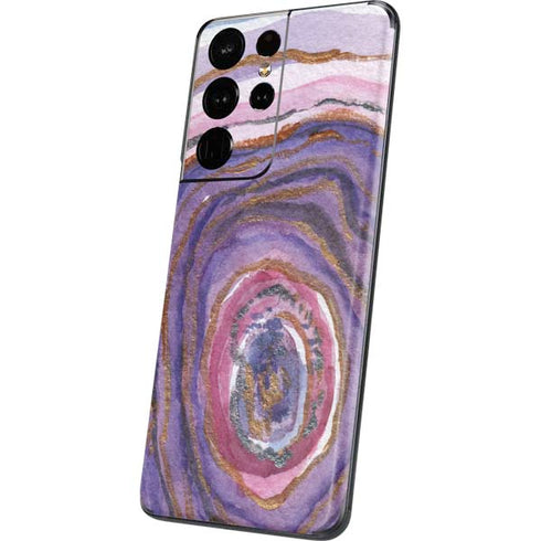 Lilac Watercolor Geode Galaxy S21 Ultra 5G Skin
