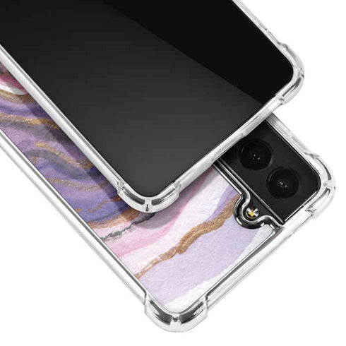 Lilac Watercolor Geode Galaxy S22 Plus Clear Case