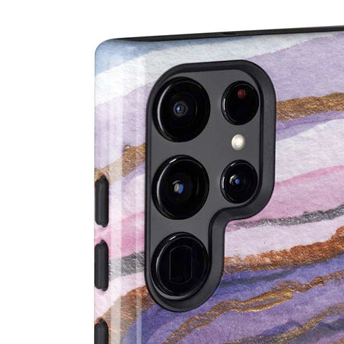 Lilac Watercolor Geode Galaxy S22 Ultra Pro Case