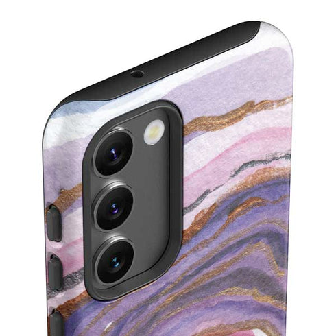Lilac Watercolor Geode Galaxy S23 Plus Pro Case
