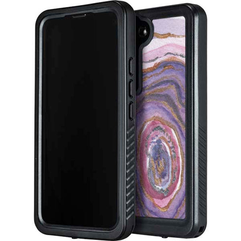 Lilac Watercolor Geode Galaxy S23 Plus Waterproof Case