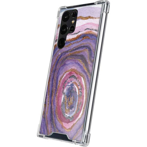 Lilac Watercolor Geode Galaxy S24 Ultra Clear Case