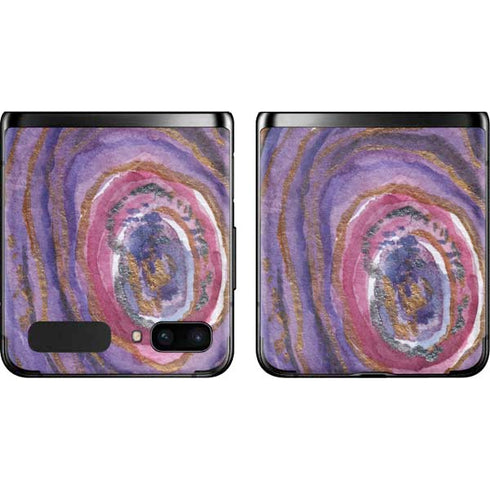 Lilac Watercolor Geode Galaxy Z Flip Skin