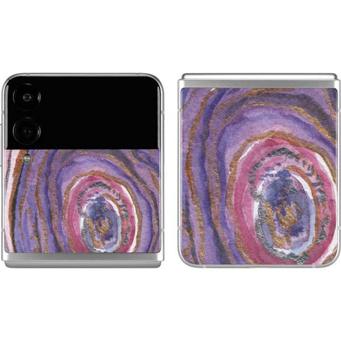 Lilac Watercolor Geode Galaxy Z Flip4 5G Skin