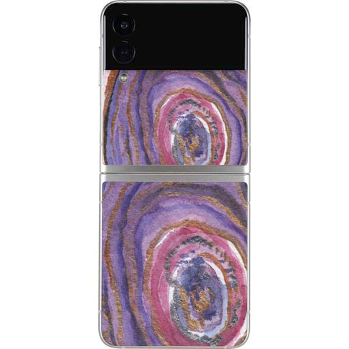 Lilac Watercolor Geode Galaxy Z Flip4 5G Skin