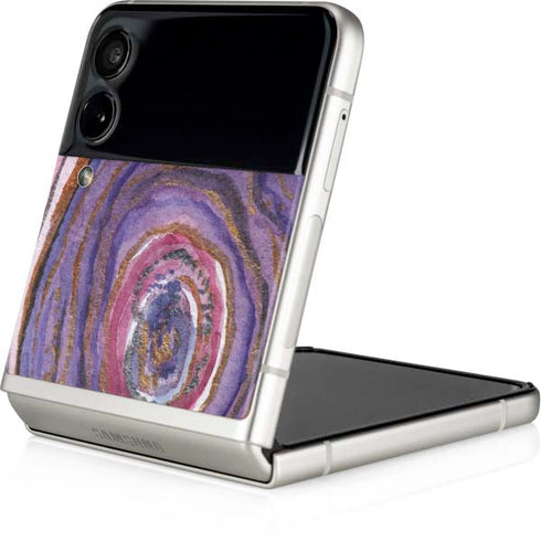 Lilac Watercolor Geode Galaxy Z Flip4 5G Skin