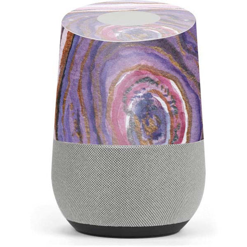 Lilac Watercolor Geode Google Home Skin
