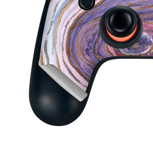 Lilac Watercolor Geode Google Stadia Controller Skin