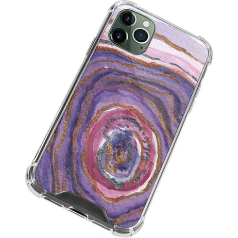 Lilac Watercolor Geode iPhone 11 Pro Max Clear Case