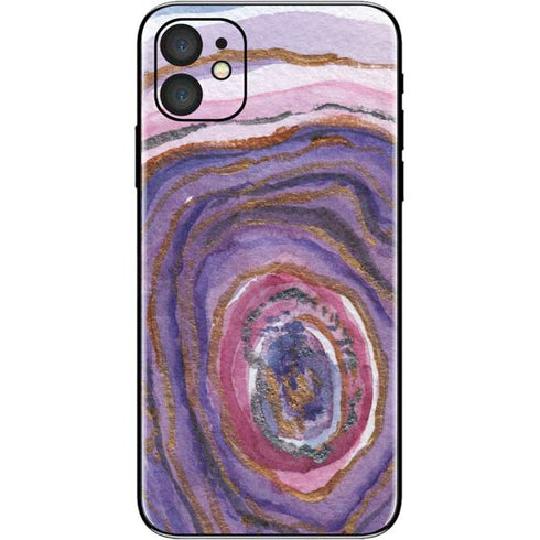 Lilac Watercolor Geode iPhone 11 Skin